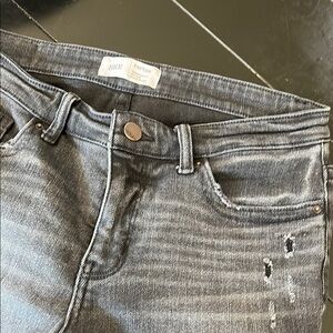 BKE Gray Boyfriend Jeans with Distressed Look